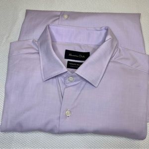 Massimo Dutti Slim Fit Lavender Cotton Shirt Sz17